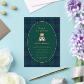 Classic Dark Plaid Baby Shower Acrylic Invitation Acryl Uitnodigingen (Insitu (Huwelijk))