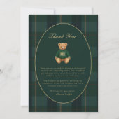 Classic Dark Plaid Lauren Inspired Baby Shower  Bedankkaart (Voorkant)