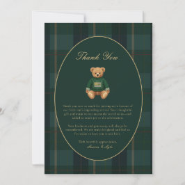 Classic Dark Plaid Lauren Inspired Baby Shower Bedankkaart