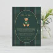 Classic Dark Plaid Lauren Inspired Baby Shower  Bedankkaart (Staand voorkant)