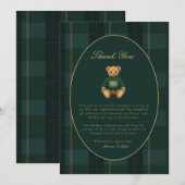 Classic Dark Plaid Lauren Inspired Baby Shower  Bedankkaart (Voorkant / Achterkant)