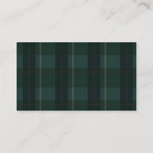 Classic Dark Plaid Lauren Inspired Baby Shower  Informatiekaartje (Achterkant)