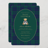 Classic Dark Plaid Lauren Inspired Baby Shower  Kaart (Voorkant / Achterkant)