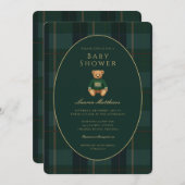 Classic Dark Plaid Lauren Inspired Baby Shower  Kaart (Voorkant / Achterkant)