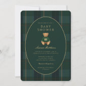 Classic Dark Plaid Lauren Inspired Baby Shower  Kaart (Voorkant)