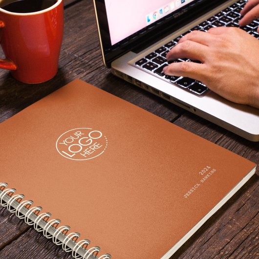 Classic Dark Pumpkin Sinaasappel Modern Logo Weekl Planner