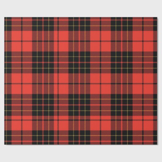 Classic Dark Red Tartan Wrapping Paper Cadeaupapier (Vlak)