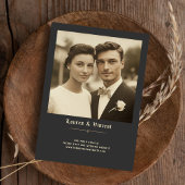 Classic Dark  Rustiek  bruiloft foto Kaart