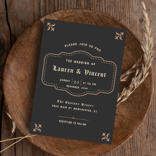 Classic Dark Rustiek bruiloft foto Kaart