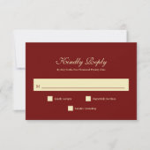 Classic Dark Wine Red Script Monogram Wedding RSVP Kaartje (Voorkant)