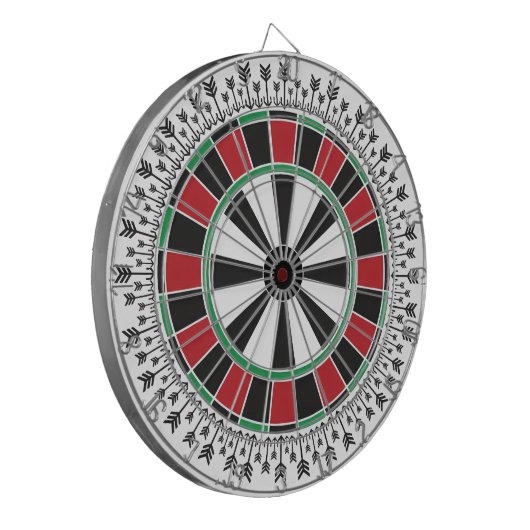 Classic Dartboard Arrow Pattern Game Design Dartbord (Voorkant Links)