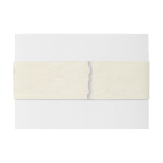 Classic Deckle Edge Ivory Wedding Uitnodigingen Wikkel (Achterkant Voorbeeld)