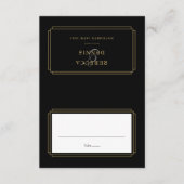 Classic Deco Black and Gold Wedding Place Card Kaart (Voorkant)
