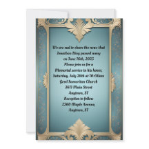 Classic Deco Lijst op Turquoise Blue Memorial