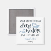 Classic Deep Waters Christelijk Bijbelvers Magneet (Voorkant / Achterkant)