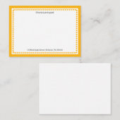 Classic Deep Yellow Border & Stippen monogram Notitiekaartje (Voorkant / Achterkant)