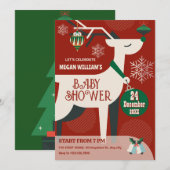 Classic Deer Kerstdecoratie baby shower Kaart (Voorkant / Achterkant)