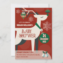 Classic Deer Kerstdecoratie baby shower