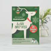 Classic Deer Kerstdecoratie baby shower Kaart (Staand voorkant)