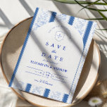 Classic Delft Blue Porcelain Wedding Save The Date<br><div class="desc">An elegant blue and white chinoiserie design inspired by classic Delft porcelain patterns. The intricate floral border surrounds a clean central panel, creating a refined and timeless look for sophisticated wedding celebrations. Delicate European toile-style artwork combined with crisp navy typography gives the design a heritage aesthetic reminiscent of fine porcelain...</div>