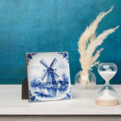 Classic Delft Blue Windmill Canal Scene Fotoplaat (Insitu)