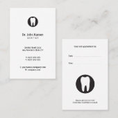 Classic Dentist | Benoemingskaart voor tandheelkun Visitekaartje (Voorkant / Achterkant)