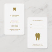 Classic Dentist | Dental Golden Appointkaart Visitekaartje (Voorkant / Achterkant)