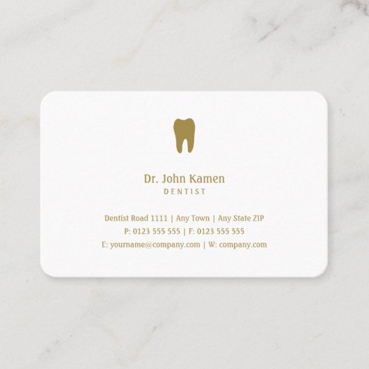 Classic Dentist | Dental Golden Appointkaart Visitekaartje (Voorkant)