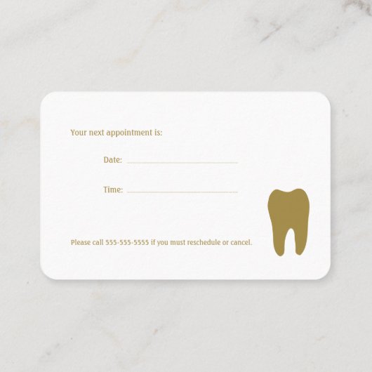Classic Dentist | Dental Golden Appointkaart Visitekaartje (Achterkant)