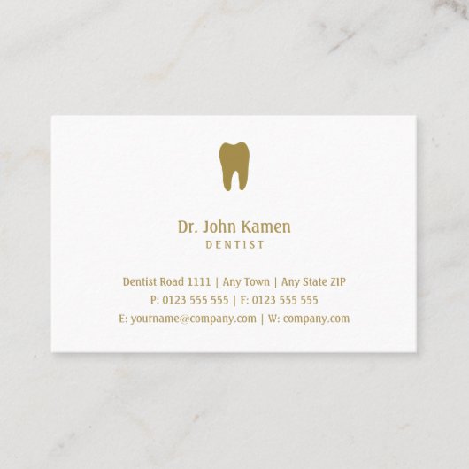 Classic Dentist | Dentale Golden (EURO) Visitekaartje (Voorkant)