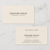 Classic Design  Elite Plain Cream Trendy Visitekaartje (Voorkant / Achterkant)