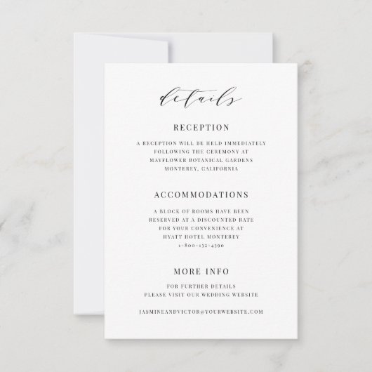 Classic Details Enclosure Kaart Wedding Suite J102 (Voorkant)