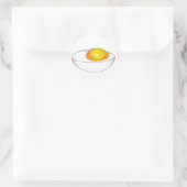 Classic Devged Egg Picnic Food Foodie Eggs Yellow Ronde Sticker (Tas)