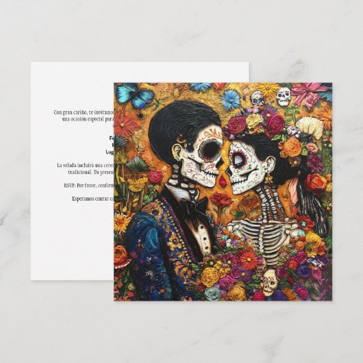Classic Día de los Muertos Kaart (Voorkant / Achterkant)