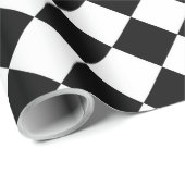 Classic Diamond Black en White Checkers Decor Cadeaupapier (Rol Hoek)