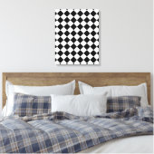 Classic Diamond Black en White Checkers Decor Canvas Afdruk (Insitu (Slaapkamer))