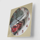 Classic Diesel Engine Train Vierkante Klok (Hoek)