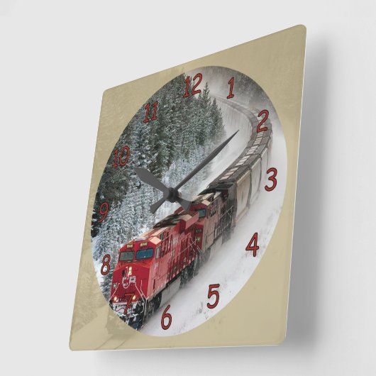 Classic Diesel Engine Train Vierkante Klok (Hoek)