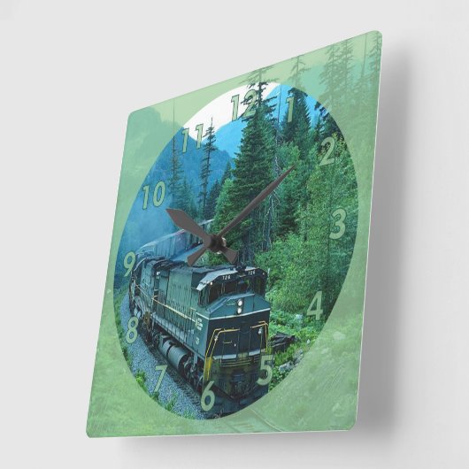 Classic Diesel Engine Train Vierkante Klok (Hoek)
