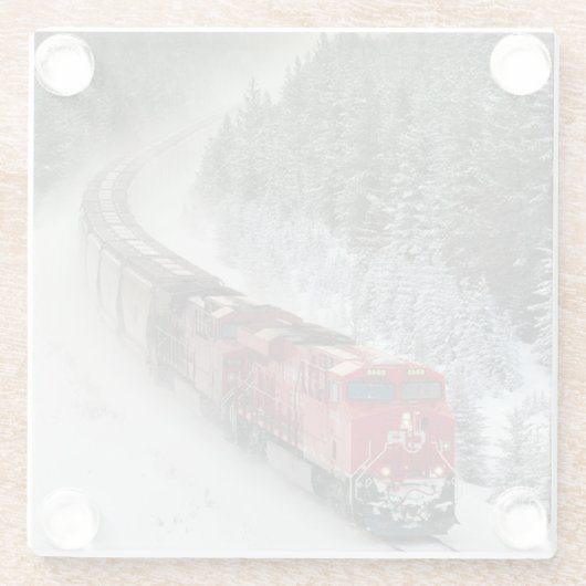 Classic Diesel Train Engine Glazen Onderzetter (Achterkant)