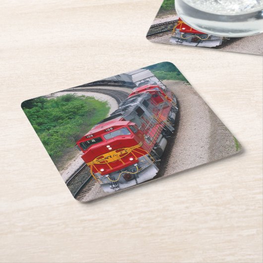 Classic Diesel Train Engine Kartonnen Onderzetters (Schuin)