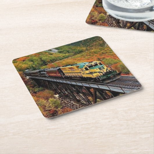 Classic Diesel Train Engine Kartonnen Onderzetters (Schuin)