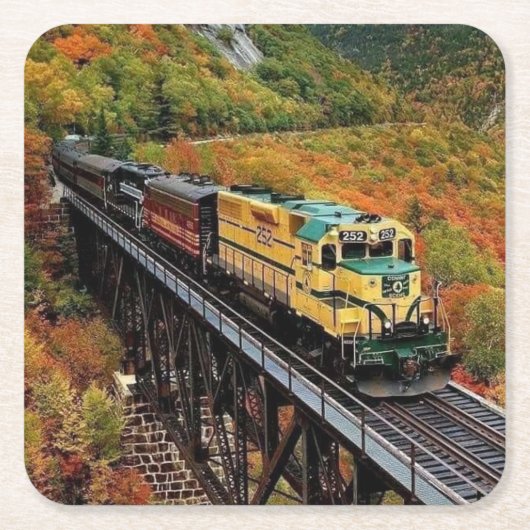 Classic Diesel Train Engine Kartonnen Onderzetters (Voorkant)