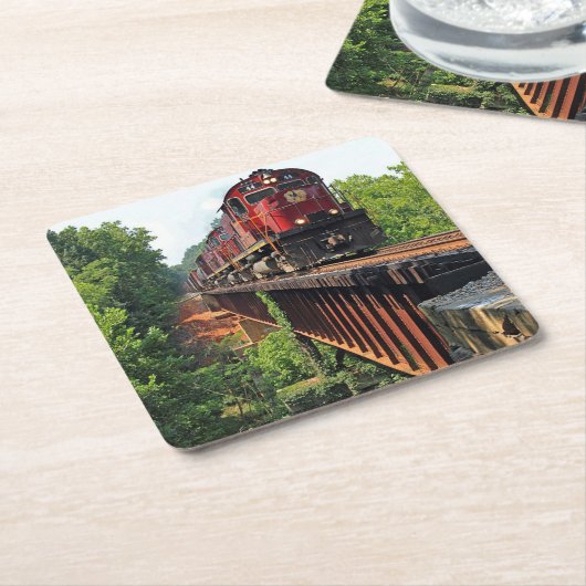 Classic Diesel Train Engine Kartonnen Onderzetters (Schuin)