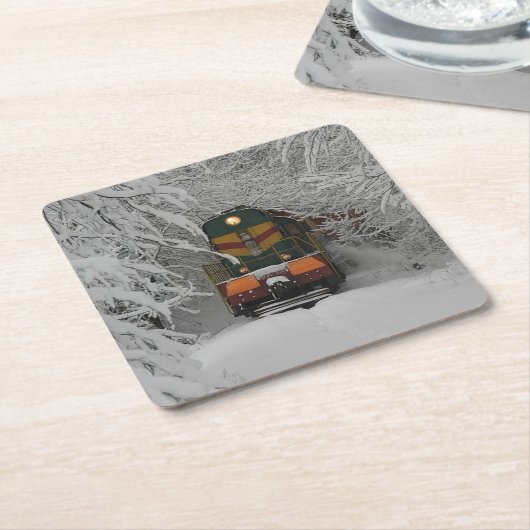 Classic Diesel Train Engine Kartonnen Onderzetters (Schuin)