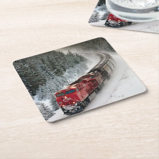 Classic Diesel Train Engine Kartonnen Onderzetters (Schuin)