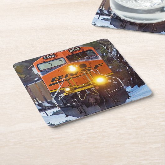 Classic Diesel Train Engine Kartonnen Onderzetters (Schuin)