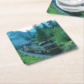 Classic Diesel Train Engine Kartonnen Onderzetters (Schuin)