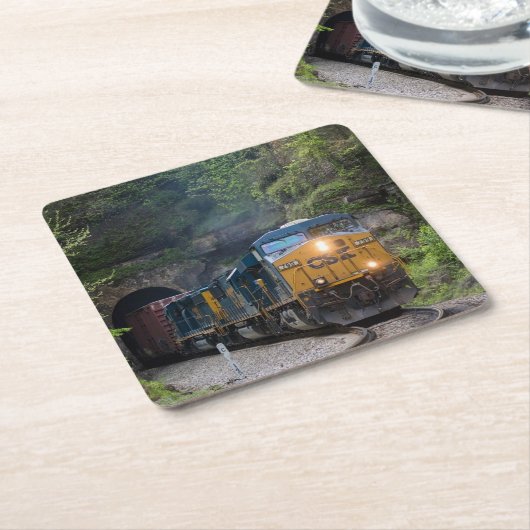 Classic Diesel Train Engine Kartonnen Onderzetters (Schuin)