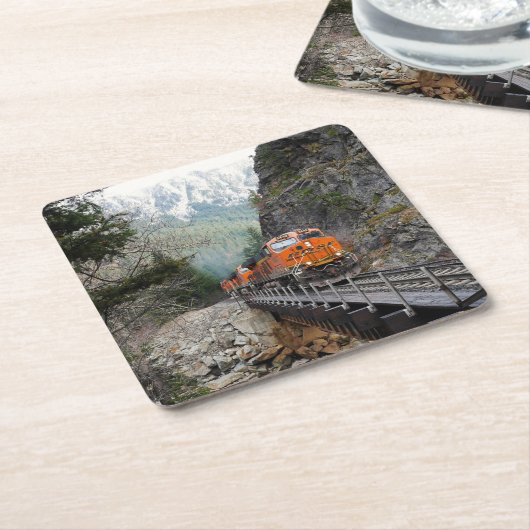 Classic Diesel Train Engine Kartonnen Onderzetters (Schuin)